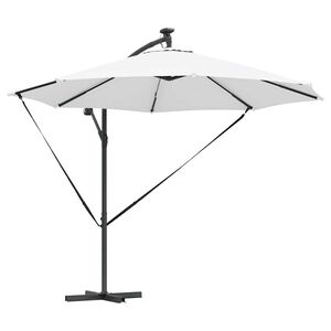 vidaXL Parasol de cantilever tipo plátano Arena 294 x 294 x 248 cm