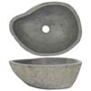 vidaXL Lavabo ovalado piedra de r&iacute;o (37-46)x(29-36) cm