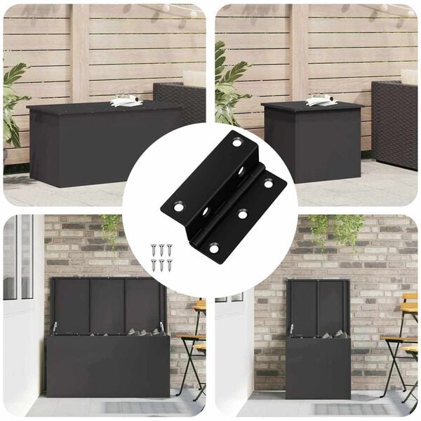 vidaXL Bisagra 12 pcs Negro 38 x 17 x 60 mm Hierro