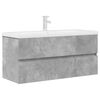 vidaXL Set muebles de ba&ntilde;o 2 piezas madera contrachapada gris hormig&oacute;n