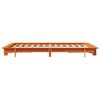vidaXL Estructura de cama sin colch&oacute;n madera maciza marr&oacute;n 135x190 cm