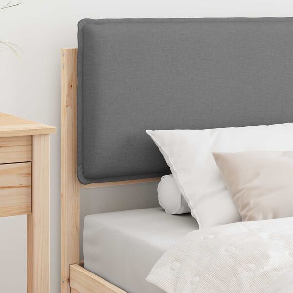 vidaXL Estructura de Cama con Cabecera Tapizada Gris Claro 80 x 200 cm