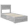 vidaXL Estructura de cama Gris Sonoma 90 x 190 cm Madera de ingenier&iacute;a
