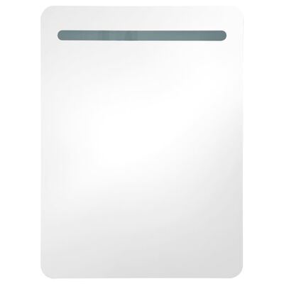 vidaXL Armario de baño con espejo LED blanco brillante 60x11x80 cm
