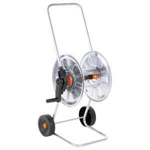 vidaXL Carrete de rollo para manguera de 50 m 1/2" o 35 m 3/4" acero