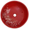 vidaXL Lavabo sobre encimera redondo cerámica rojo y negro Φ41x14 cm