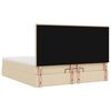 vidaXL Estructura de cama otomana con colch&oacute;n tela crema 180x200cm