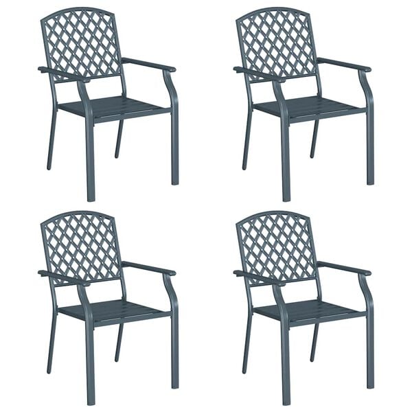vidaXL Silla de Jard&iacute;n 4 pcs Antracita 56 x 65 x 89 cm Acero