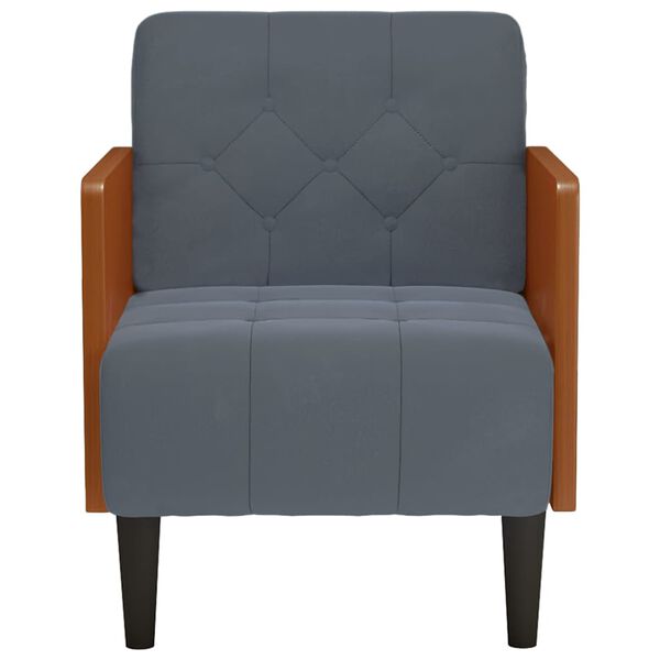 vidaXL Sill&oacute;n con reposabrazos Terciopelo Gris Oscuro 55 cm