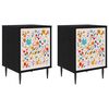 vidaXL Mesa de noche MAINZ 2 uds. Roble Negro 36 x 33 x 51 cm