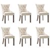 vidaXL Sillas de comedor 6 unidades de tela beige
