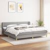vidaXL Cama box spring con colch&oacute;n tela gris claro 200x200 cm