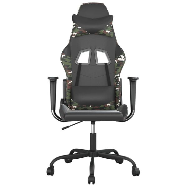 vidaXL Silla gaming cuero sint&eacute;tico negro y camuflaje