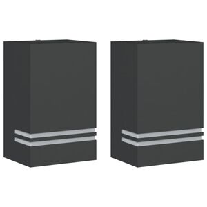 vidaXL Apliques de exterior 2 unidades acero inoxidable negro