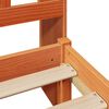 vidaXL Cama con estanter&iacute;a sin colch&oacute;n madera maciza marr&oacute;n 135x190cm