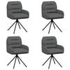 vidaXL Sillas de comedor giratorias 4 pcs Cuero sint&eacute;tico Gris