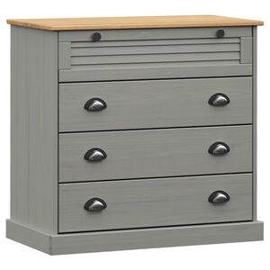 vidaXL C&oacute;moda VIGO madera maciza pino gris 80x40x76 cm