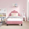 vidaXL Cama para ni&ntilde;os con cabecero Rosa 80 x 160 cm Terciopelo