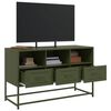 vidaXL Mueble para TV de acero verde oliva 100,5x39x60,5 cm