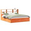 vidaXL Cama sin colch&oacute;n madera maciza de pino marr&oacute;n cera 200x200 cm