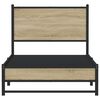 vidaXL Estructura de cama sin colchón metal roble Sonoma 90x190 cm