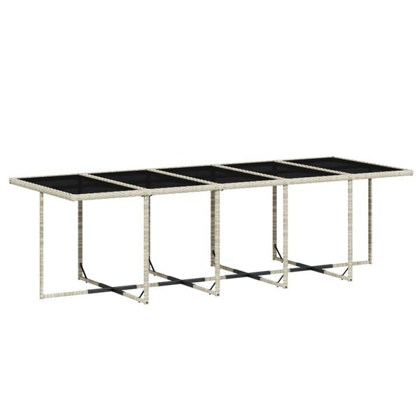 vidaXL Set comedor jard&iacute;n y cojines 15 pzas rat&aacute;n sint&eacute;tico gris claro