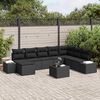 vidaXL Conjunto de sof&aacute; de jard&iacute;n 8 pcs Negro rat&aacute;n sint&eacute;tico