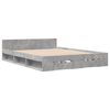 vidaXL Cama con cajones madera ingenier&iacute;a gris hormig&oacute;n 160x200 cm