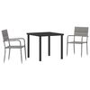 vidaXL Conjunto de Comedor de Jard&iacute;n 3 uds. Gris rat&aacute;n sint&eacute;tico