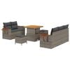 vidaXL Conjunto de sof&aacute;s de jard&iacute;n 10 pcs Gris rat&aacute;n sint&eacute;tico