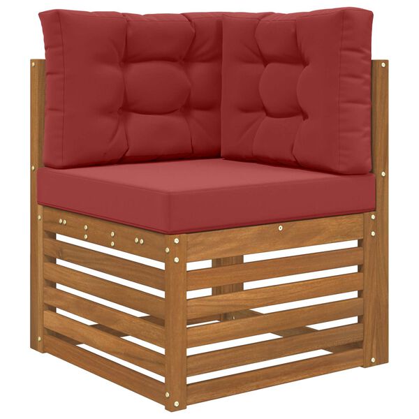 vidaXL Coj&iacute;n para sof&aacute; de exterior 3 pcs Rojo vino tinto Poli&eacute;ster