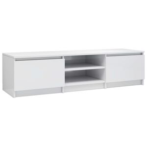 vidaXL Mueble TV madera contrachapada blanco brillante 140x40x35,5cm