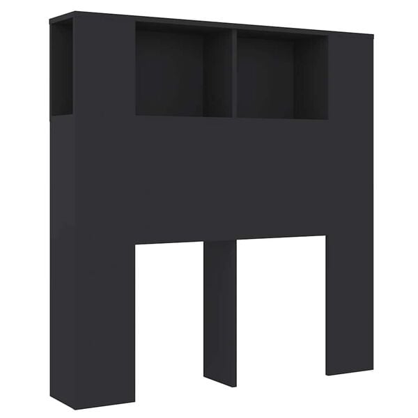vidaXL Mueble cabecero negro 100x18,5x102,5 cm
