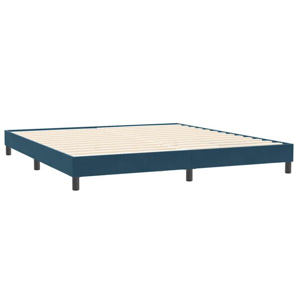 vidaXL Estructura cama sin colch&oacute;n terciopelo azul oscuro 200x220 cm