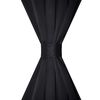 2 cortinas negras oscuras con jaretas, blackout 135 x 245 cm
