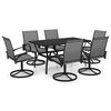 vidaXL Juego de comedor de jard&iacute;n 7 piezas textilene y acero