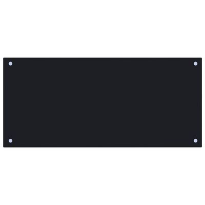 vidaXL Protección salpicaduras cocina vidrio templado negro 90x40 cm