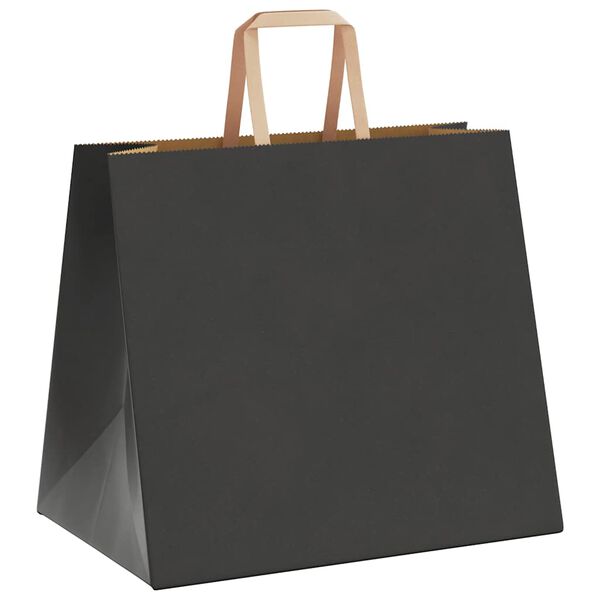 vidaXL Bolsas de papel con asas 50 uds negra 32x22x28 cm