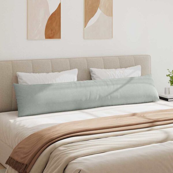 vidaXL Cojines de sof&aacute; 2 pcs Gris Claro 200 x 40 cm Tela de pana