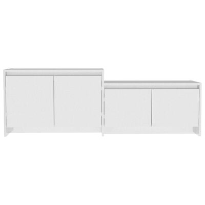 vidaXL Mueble de TV madera contrachapada blanco brillo 146,5x35x50 cm