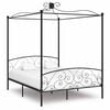 vidaXL Estructura de cama con dosel sin colch&oacute;n metal negro 180x200 cm