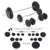 vidaXL Juego de pesas 90 kg barra y mancuernas