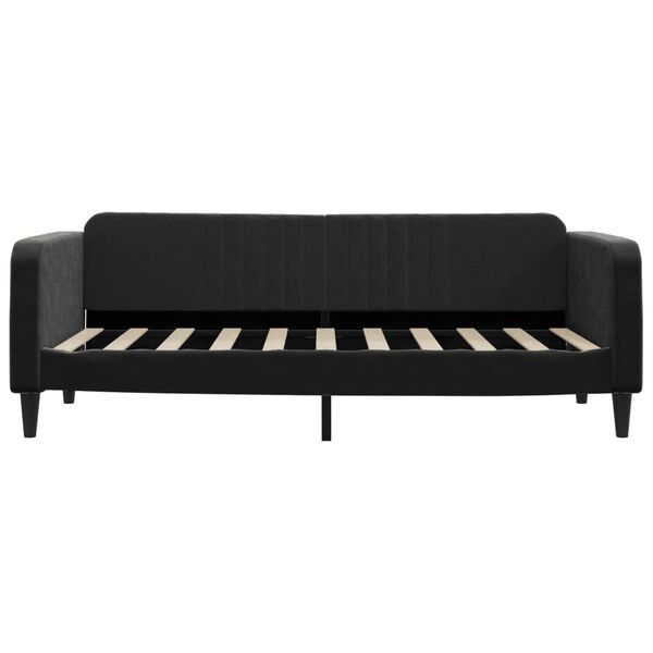 vidaXL Sof&aacute; cama sin colch&oacute;n terciopelo negro 90x190 cm