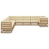 vidaXL Set de muebles de jard&iacute;n 10 pzs cojines madera pino marr&oacute;n miel