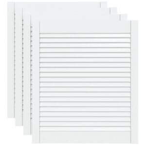 vidaXL Puerta de armario lamas 4 uds madera pino blanco 69x59,4 cm