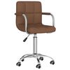 vidaXL Silla de comedor giratoria tela marr&oacute;n