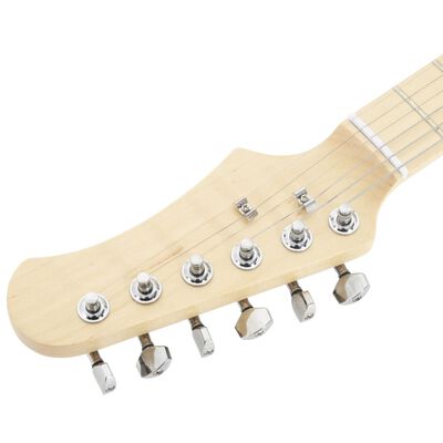 vidaXL Guitarra eléctrica para niños con funda marrón y blanco 3/4 30"