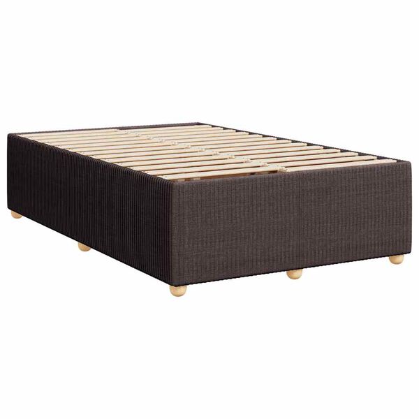 vidaXL Estructura de cama sin colch&oacute;n tela marr&oacute;n oscuro 120x200 cm