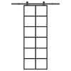 vidaXL Puerta corredera con set herrajes vidrio ESG aluminio 76x205 cm