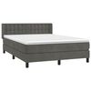 vidaXL Cama box spring con colch&oacute;n terciopelo gris oscuro 140x200 cm